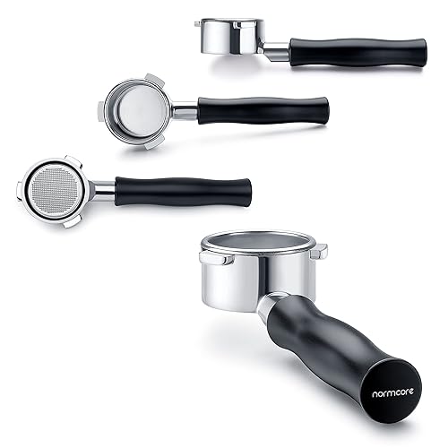 Normcore 54mm Bottomless Portafilter, Naked Portafilter Fits Breville Sage Barista Express Machines, 18g Filter Basket Included - Black - 54mm Fits Breville / Sage