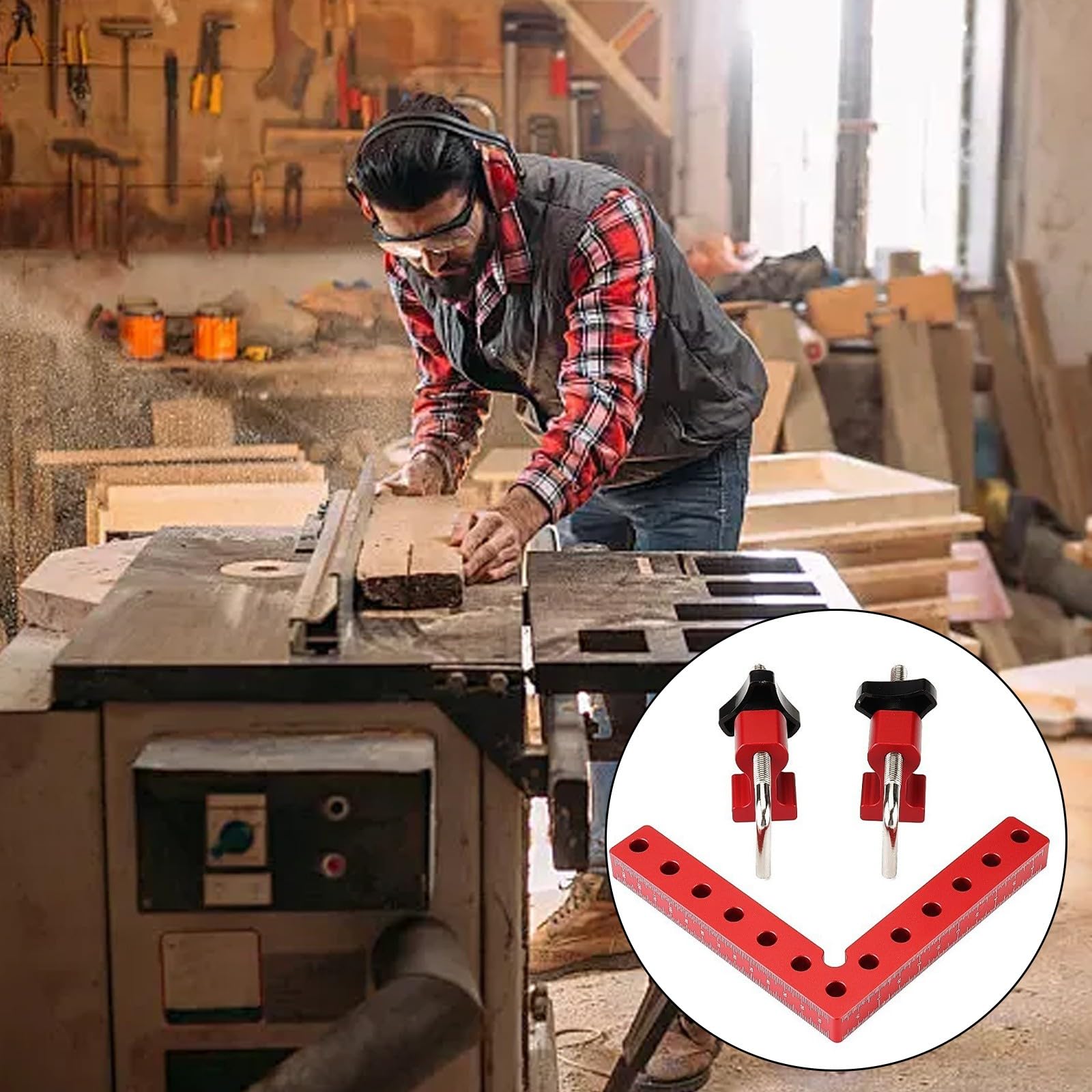 Morsetto a 90 gradi quadrato di posizionamento (7,6 cm, 10,2 cm) x 8 pinze ad angolo retto con 8 morsetti, pinze angolari per la lavorazione del legno