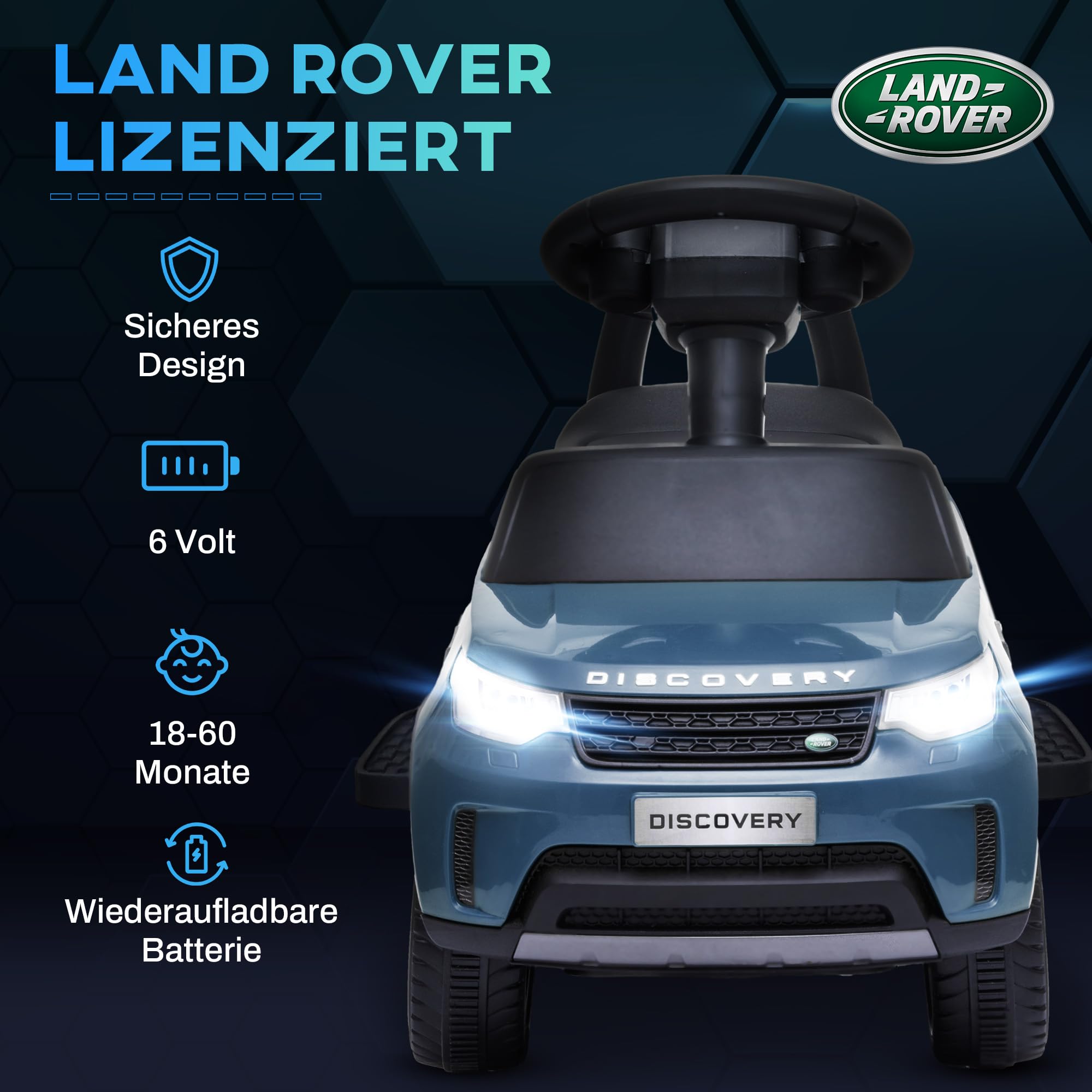 AIYAPLAY Kinder Elektroauto mit Rutschmodus für 1,5-5 Jahre 6V Hellblau | Kinderauto Elektrisch, Musik, Kinderfahrzeug mit Hupe, Scheinwerfer, Elektrofahrzeug
