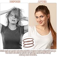 Vista 5 de 100 piezas de coletero elástico de 4 mm, sin daños, para mujeres, hombres y niñas (4 mm, color beige y rubio)