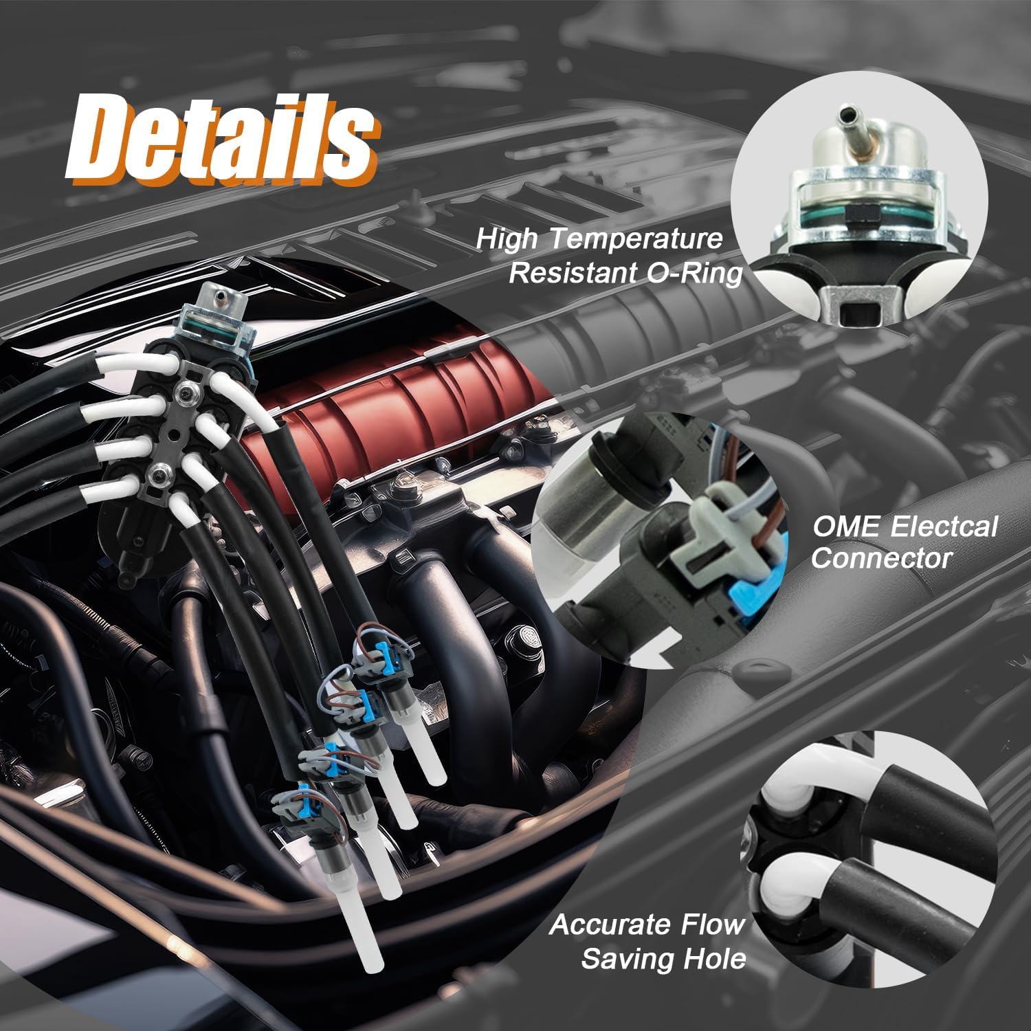 Upgraded Fuel Injector FJ504 fit for Chevy Tahoe Sonora C1500 C2500 C3500 Express K1500 K2500 K3500 P30, fit for GMC Yukon Savana K1500 C1500, fit for Cadillac Escalade, 5.0L 5.7L V8