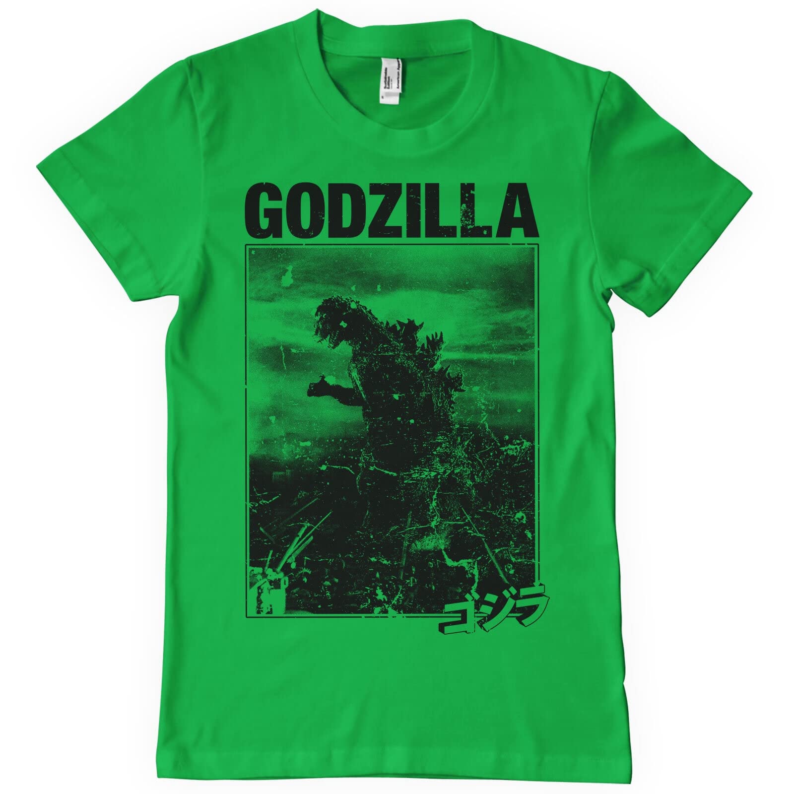 Godzilla Officially Licensed Vintage Mens T-Shirt (Green), Large