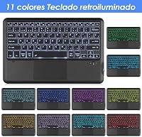 KOOCHUWAH Bluetooth Billentyűzet Touchpad Egérrel, LED Háttérvilágítás, 11 Szín, QWERTY 3