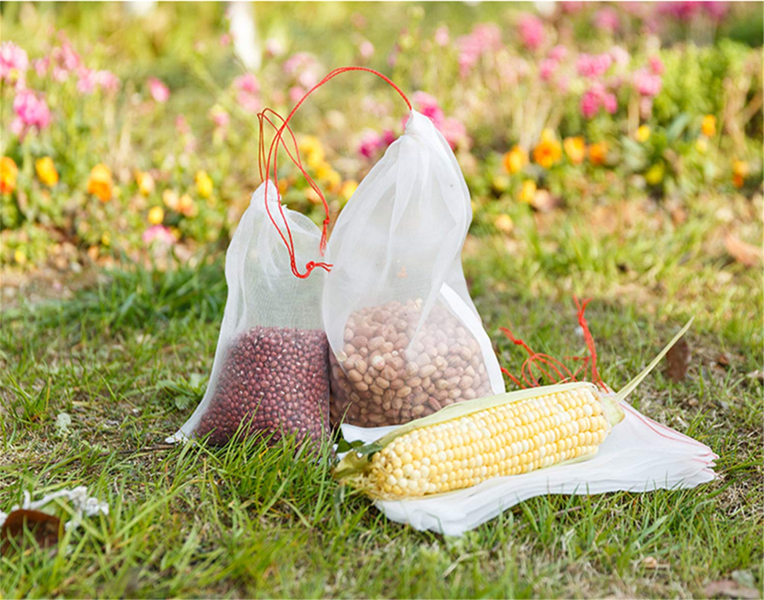 Paquete de 20 bolsas de malla transpirable para plantas de jardín, flores y frutas (21.5 x 14 pulgadas), bolsas duraderas resistentes a plagas y pájaros