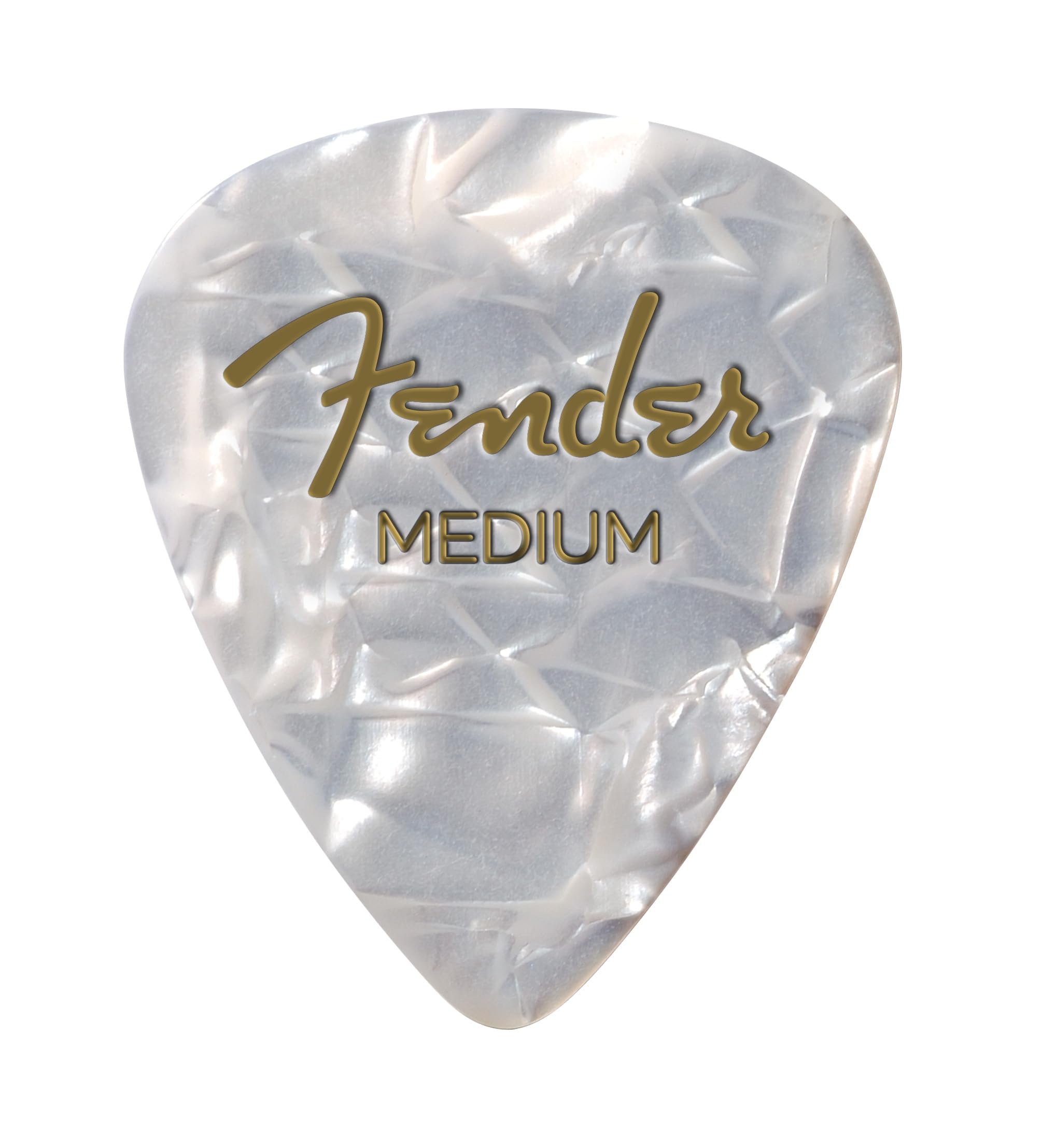 Fender Pearl Celluloid Picks, 351, White Moto, Medium, 12-Pack