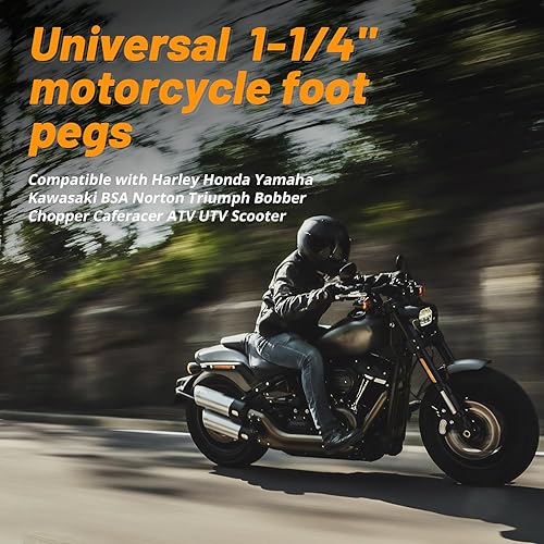 Miniatura 7 de Estriberas de motocicleta de 1-14 pulgadas para protector de motor de 1.25 pulgadas para barras de choque, abrazadera de soporte de pedal compatible