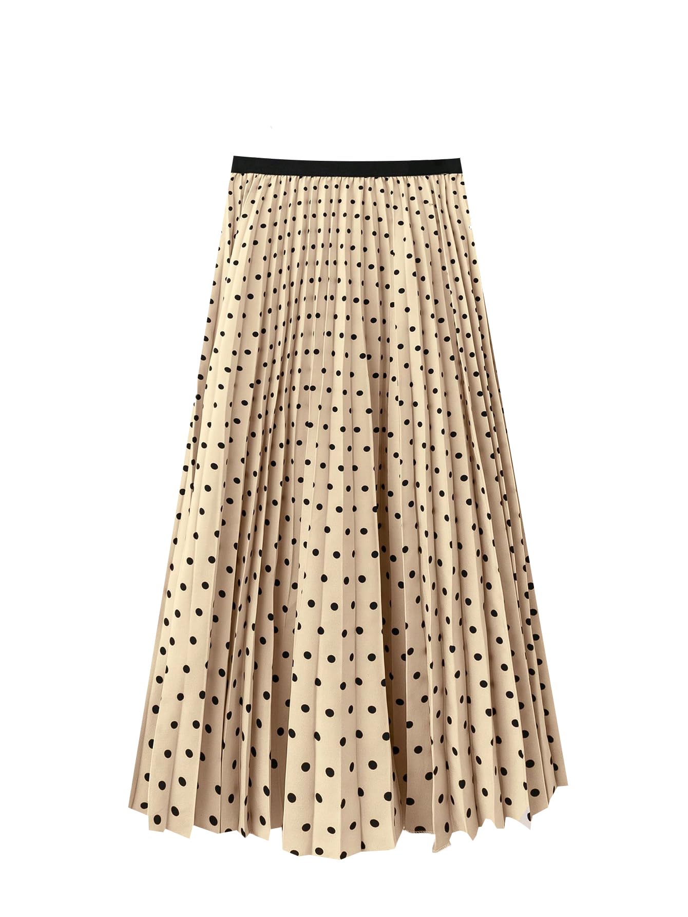 SHENHE Womens Pleated Maxi Skirt A Line High Waisted Polka Dots Elegant Business Casual Skirt