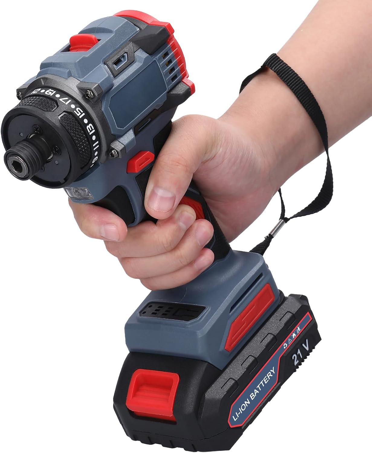 21V Multi-function Electric Screwdriver 55Nm Torque Brushless Motor Practical Screw Driver for Home Appliances Furniture Installation Automotive Electronics Repairing