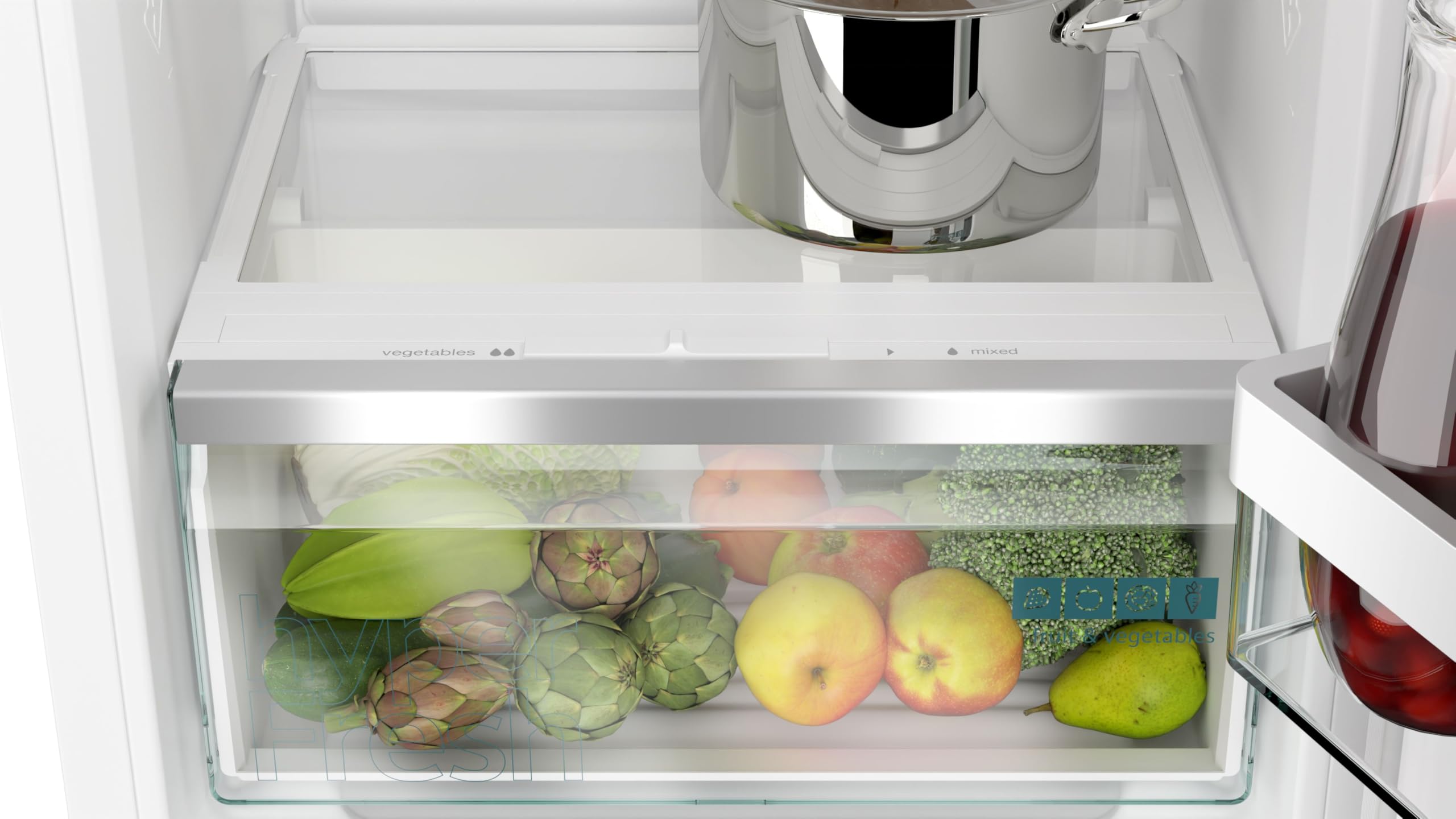 Siemens KI31RADD1 iQ500, Einbau-Kühlschrank, 102,5 x 56 cm Nische, 165 L, Made in Germany, sehr Leise, hyperFresh Box, längere Frische, LED-Beleuchtung, superCooling, autoAirflow, Flachscharnier