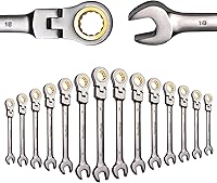 Vista 9 de 23-Piece Flex-Head Ratcheting Combination Wrench Set-Includes 14PCS Metric 8-24mm Ratchet Combination Wrenches Set,9PCS Allen Wrenches-72-Teeth,Cr-V