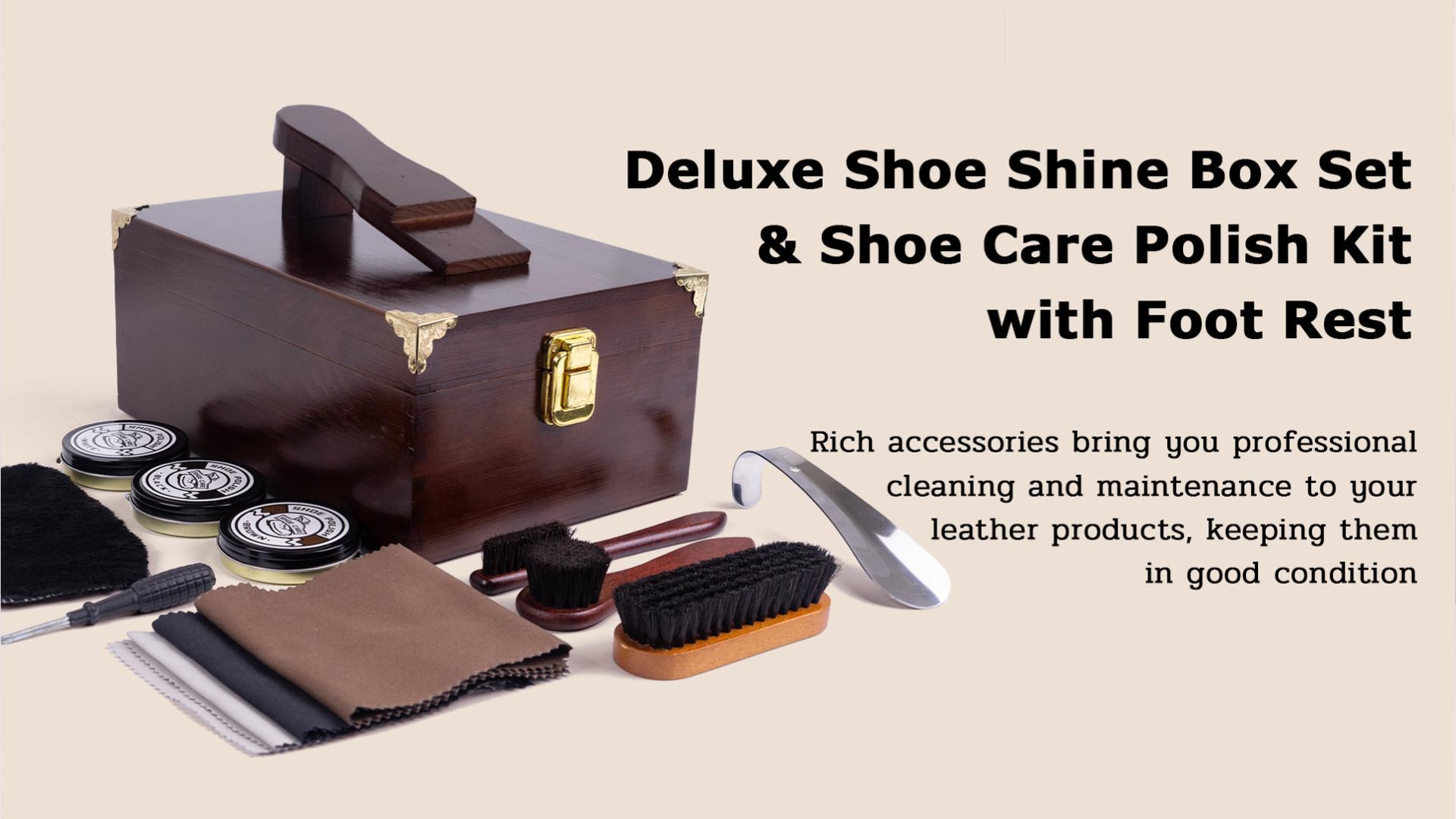 Amazon.com: DigNew 10 Pcs Deluxe Shoe Shine Box Set & Shoe Care