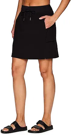 RBX Active Women's Long Length Skort, Quick Drying Woven Golf Skort with Pockets for Tennis, Pickleball, Hiking, Workouts