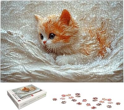 Cat Puzzle 5000 Pieces for Adults Cute Jigsaw Puzzle Wooden Puzzle 156x105cm with Beautiful Packing Box Brain Teaser Adult Challenge Craft Puzzle Perfect for Home Decoration, Gifts for Women, Gifts
