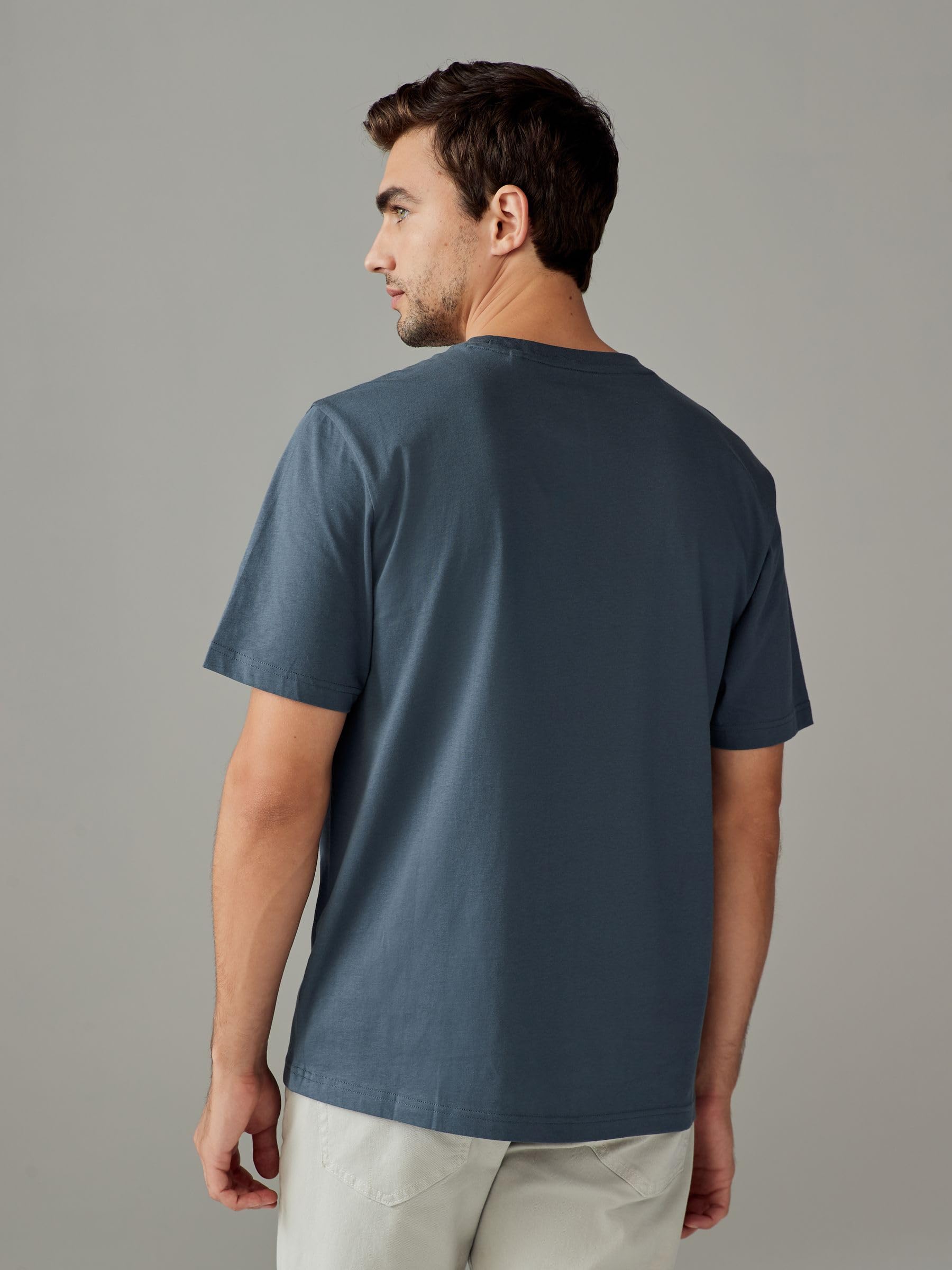 NEXT Camisetas para Hombre, Cuello Redondo, 100% Algodón, Pack de 4 Camisetas