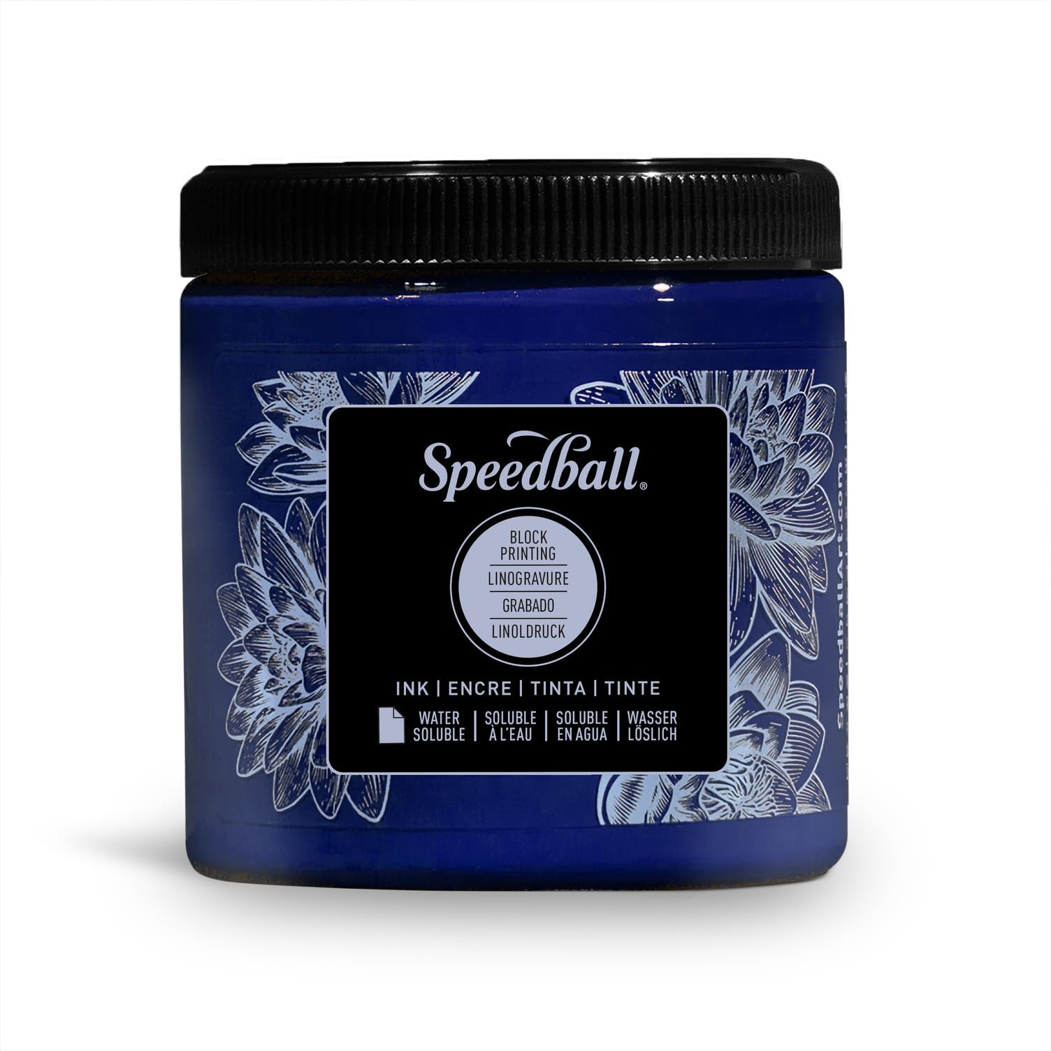Speedball 8oz Water-Soluble Block Ink Process Cyan, for Block Printing Lino Printing, Screen Printing, for Artists Kit