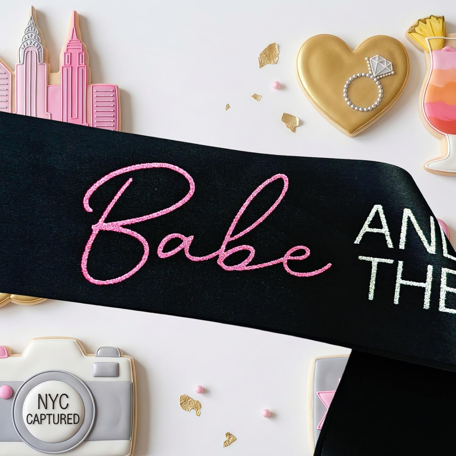 Decorit Babe AND THE CITY Sash, NYC Bachelorette Decor, Bridesmaid Sash