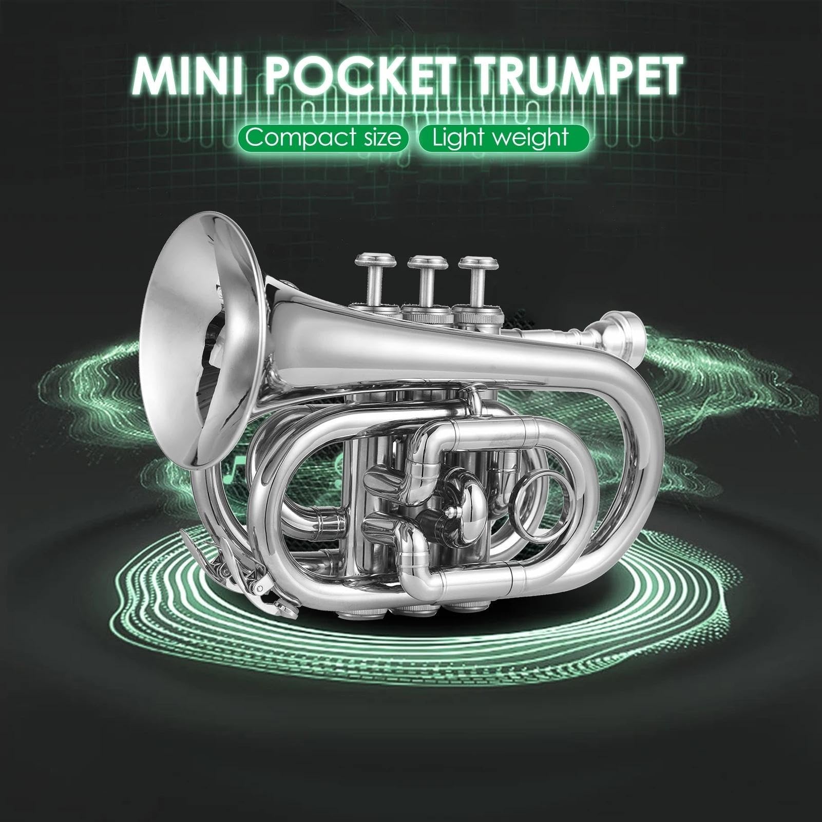 początkujących trąbka Bb Trumpet Mini Pocket Trumpet Torba Do Przenoszenia Rękawiczki Tkanina Róg Instrument Dęty Z Akcesoriami Trąbki