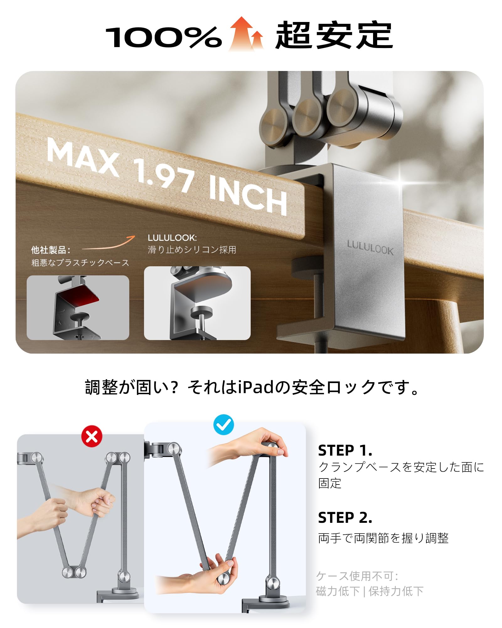 Amazon.co.jp: LULULOOK 磁気アームスタンド for iPad Air 11インチ M2