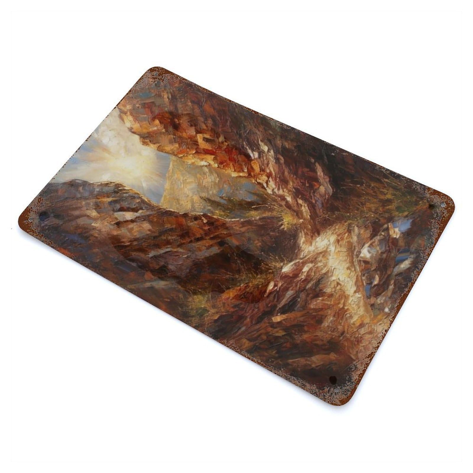 Garage Style Canyon Distressed Metal Wall Sign 11.8"x7.9", Novelty Wall Decor for Bar And Workshop