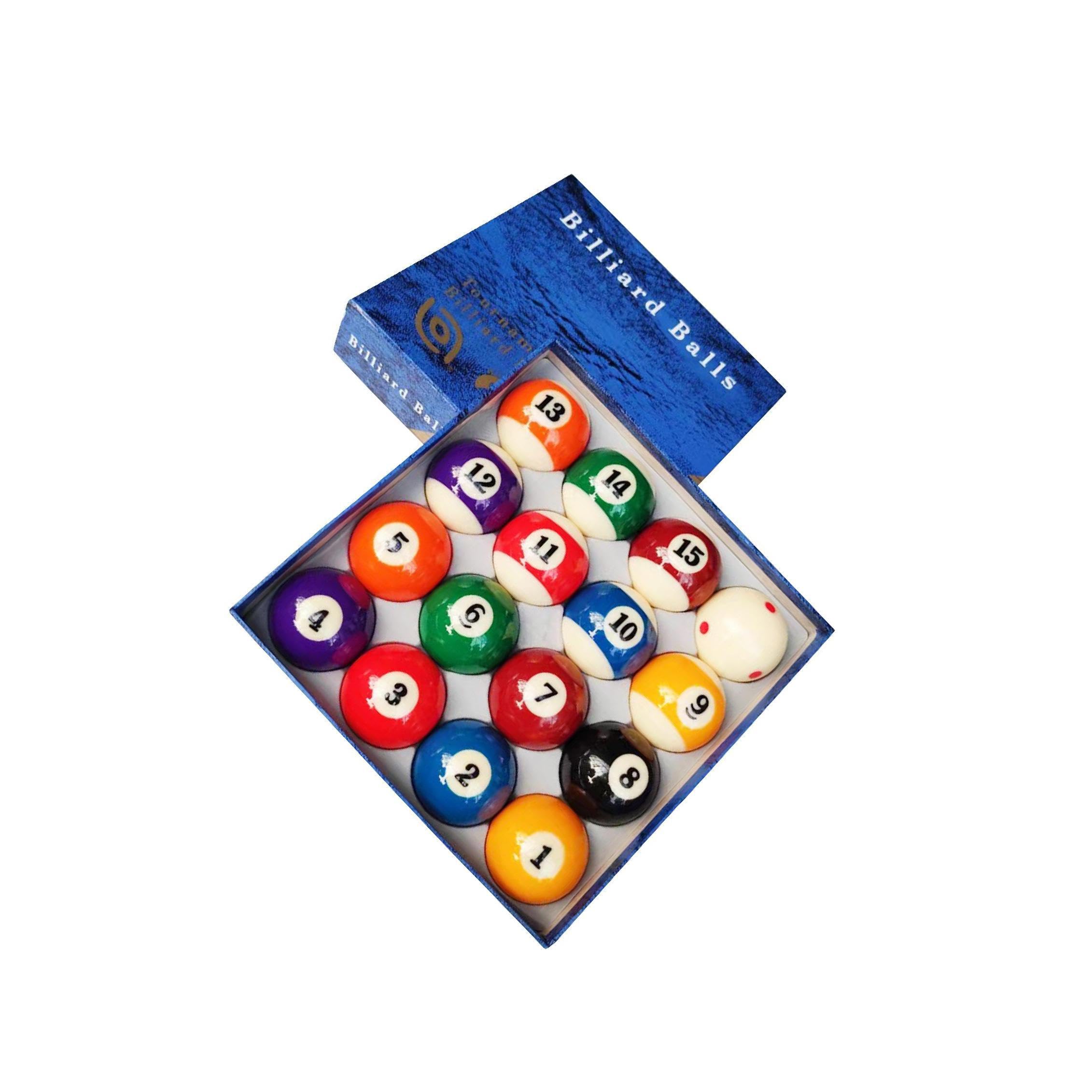 Hochwertige Billardkugeln aus Kunstharz, komplettes Set mit 16 farbenfrohen Kugeln. Billardzubehör für Pooltisch und Snooker.