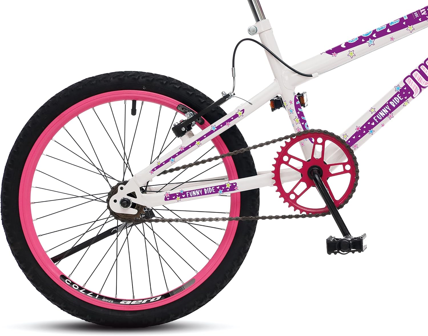 Colli Bike, Bicicleta Jully, Aro 20 Aero 36 Raias, freios V-Brake Dianteiro e Traseiro, Suporte de guidão Down Hill e Cestinha