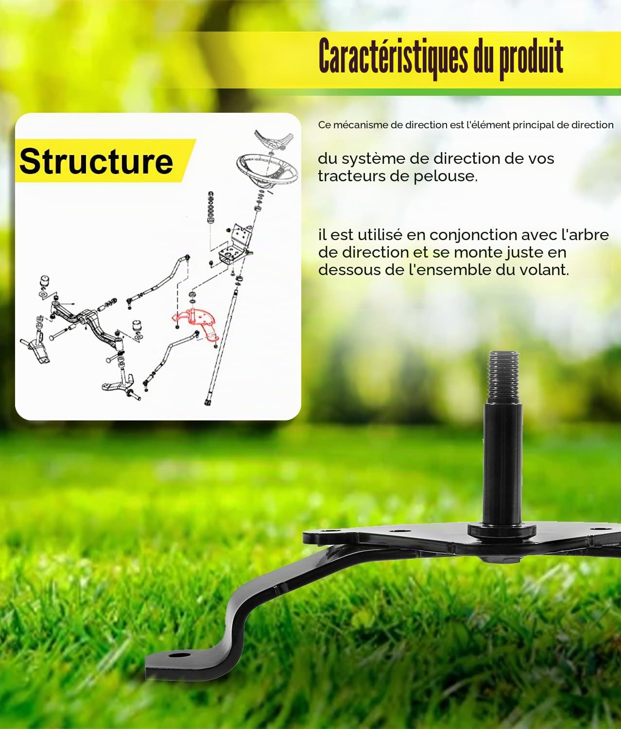 Engrenage de direction AM136297 pour John Deere X300 X320 X340 X500 X520 Remplacement pour AM136297 M151206