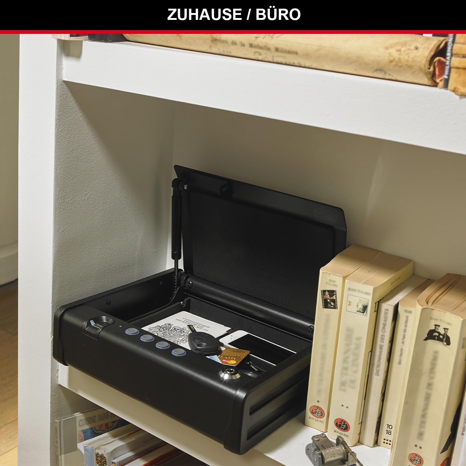 Master Lock Kompakt Biometrischer Tresor, Fingerabdruckerkennung, Ideal für Scheckbücher, Geld, Schmuck, Ausweise und mehr