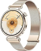 GIOPUEY Strap Compatible with Huawei Watch GT 6 41 mm/GT5/GT4/GT 5 Pro 42 mm, Braided Stainless Steel Strap [Wear-Resistant] [Magnetic] Replacement Strap - Rose Gold