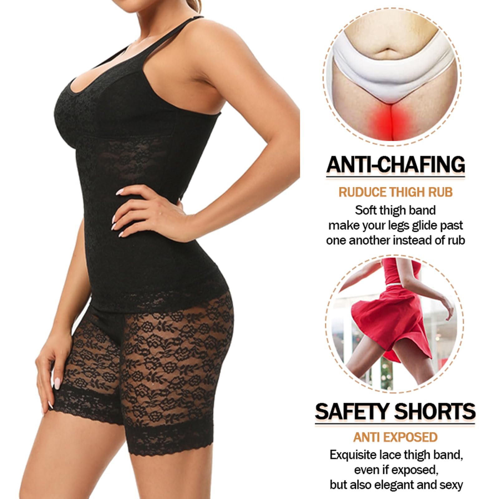 Fajas para Mujer con Control de Barriga de Cintura Alta, Pantalones Cortos de Encaje para Cintura del Vientre, corsés, Bragas Moldeadoras de Cuerpo