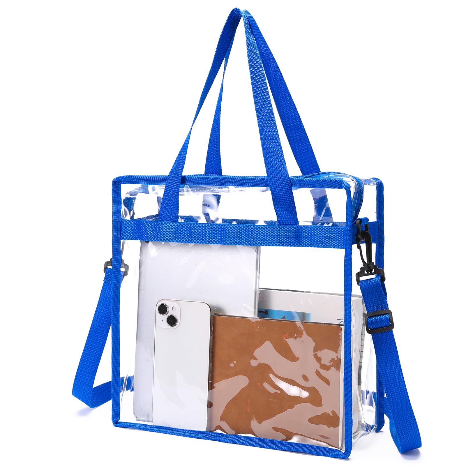 Bolsa transparente aprobada para estadio bandolera impermeable con correa ajustable 8