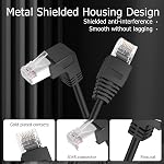 RJ45 90 Degree Ethernet Cable YACSEJAO Cat6 RJ45 Male to Right Angle Network Patch Cords Choose from Multiple Angle Lengths (Down Angle, 0.5M/1.6FT)