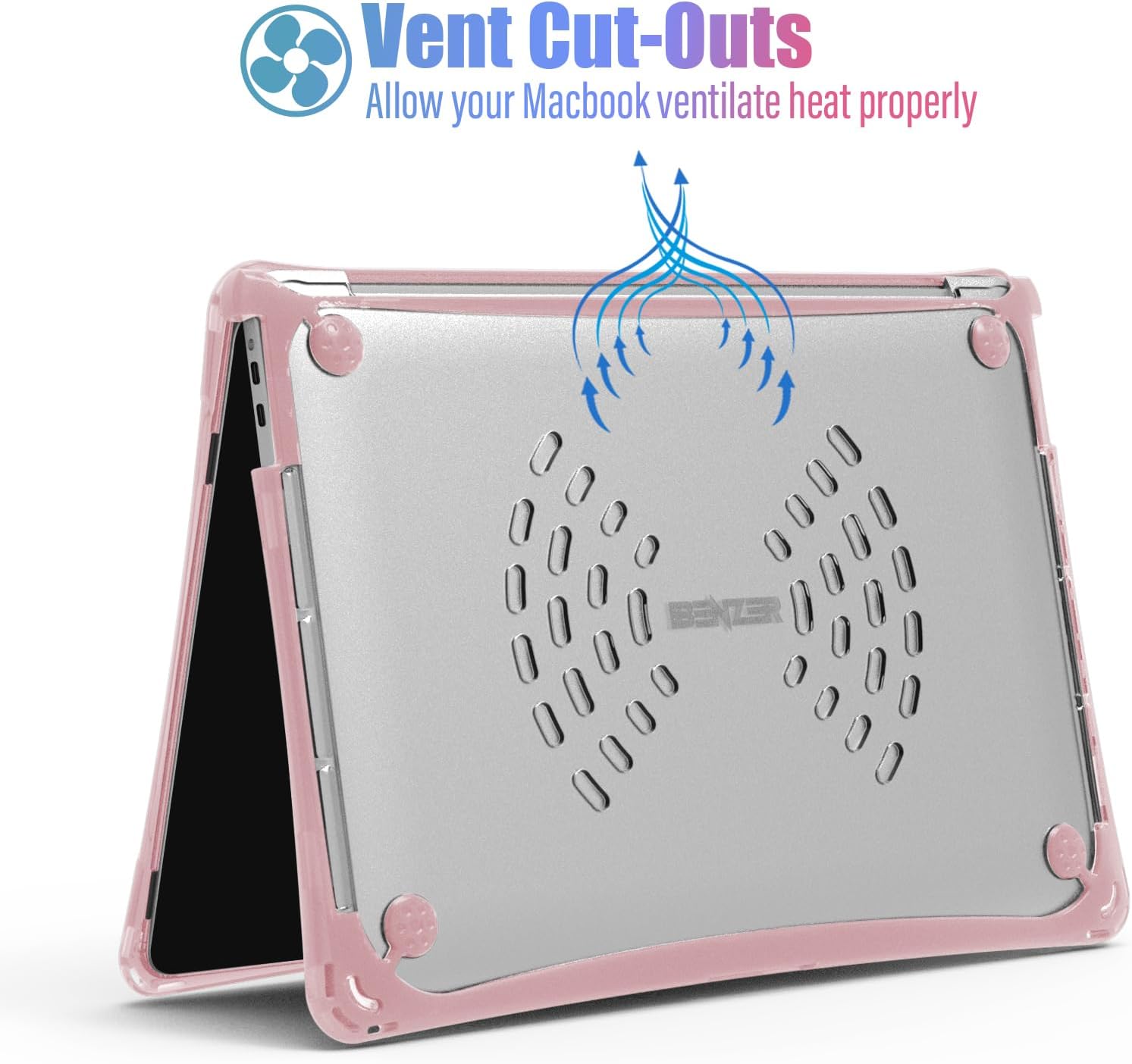 IBENZER Hexpact MacBook pro 13 inch case 2026 2025 2024 2023 2022-2016 M2 M1 A2338 A2289 A2251 A2159 A1989 A1708 A1706,Protective case with Screen Film Keyboard Cover, Pinkish, HPE-T13PKSH+2