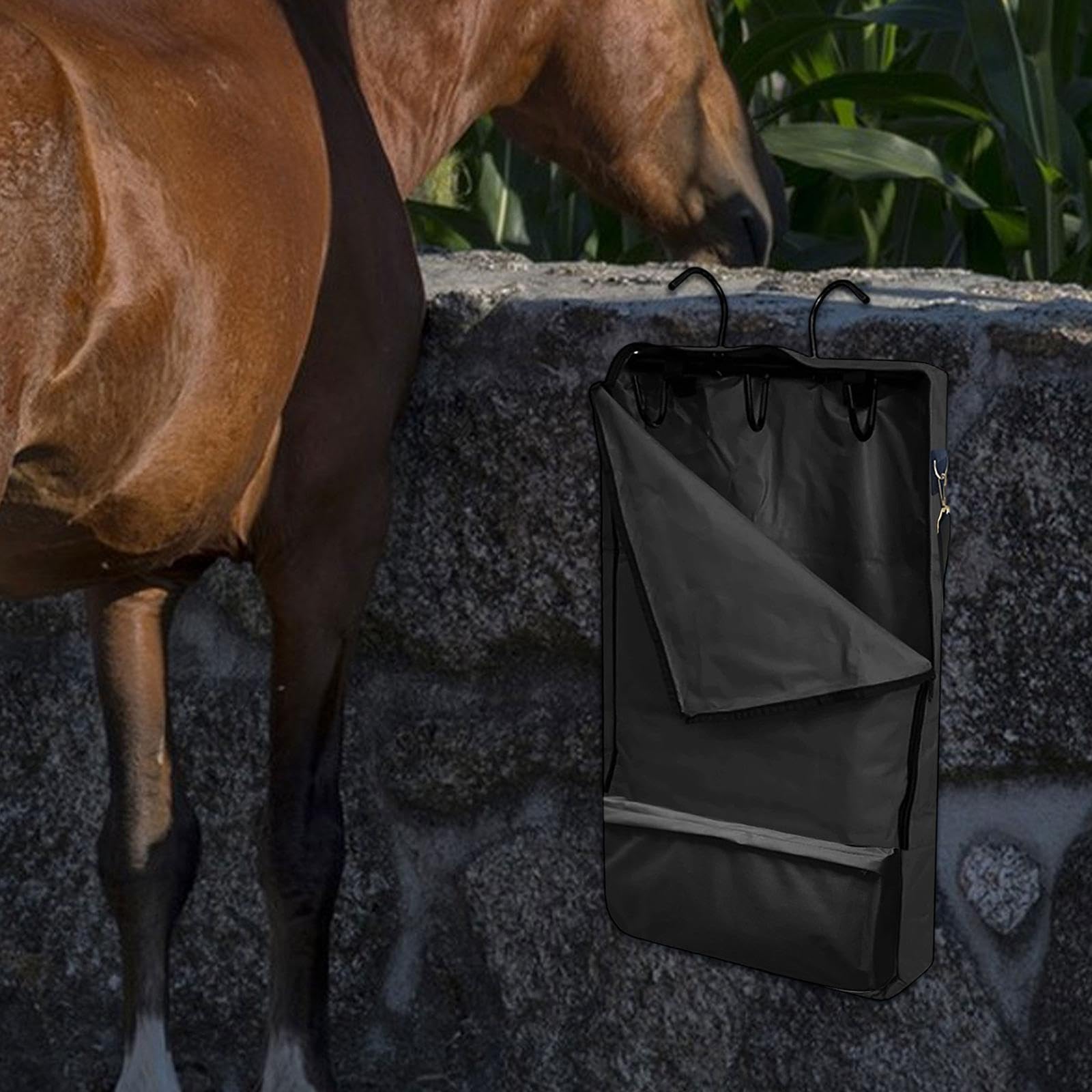 Trensentasche Pferde Bridle Bag Aufbewahrungsbeutel Halfter Haken Tragetasche Wasserdichtes Kratzfestes Polyester für Ausrüstung Stallanhänger Freunde