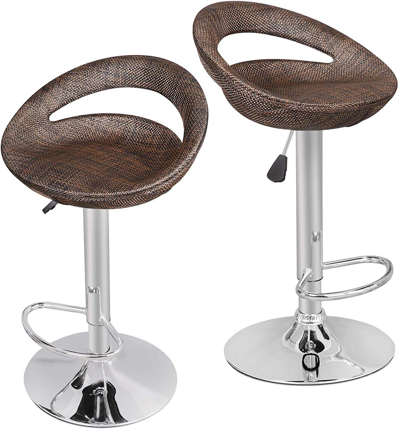 Buy Zenstyle Rattan Style Height Adjustable Cool Bar Outdoor Patio Table With Ice Bucket Swivel Barstool Brown Wicker 360 Swivel Patio Bar Stool For Indoor And Outdoor Online In Indonesia B07v4j8lzv