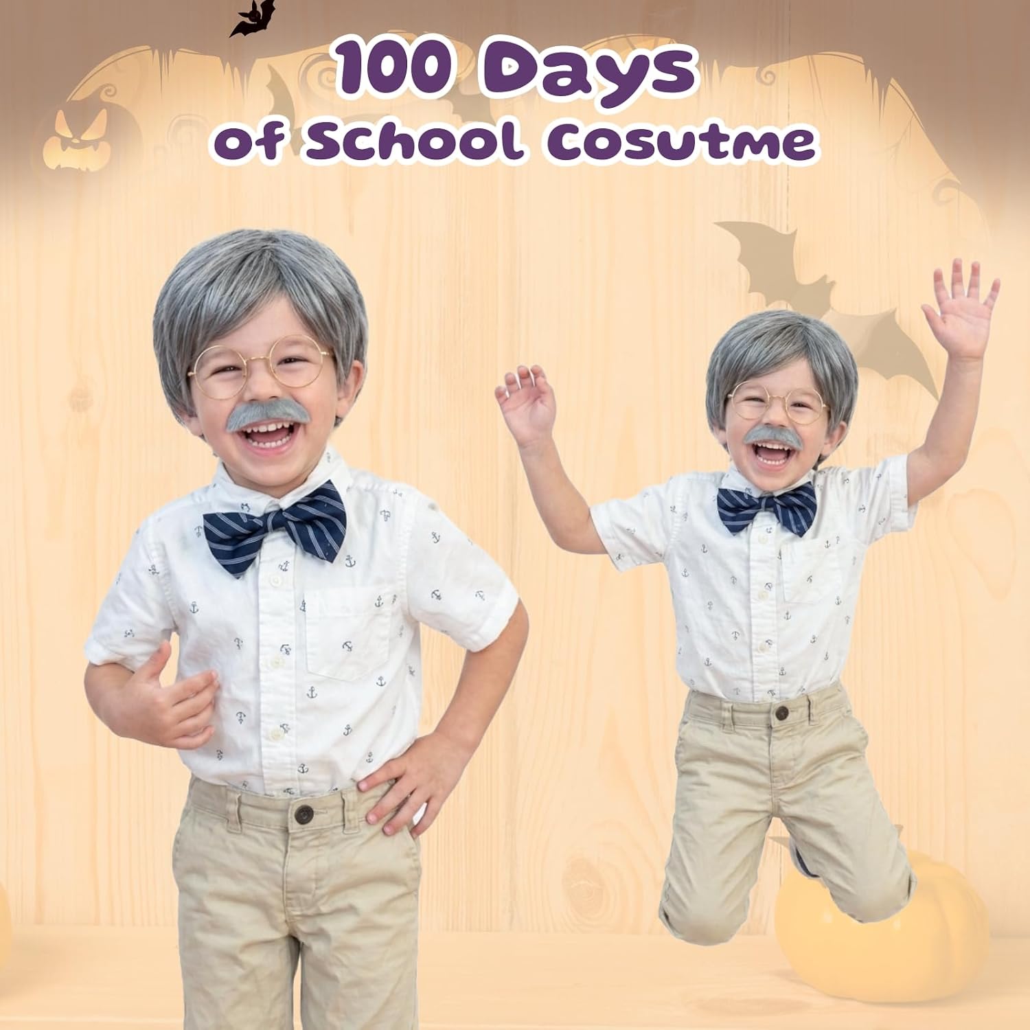SEGO SEGOHAIR Old Lady Wig for Women, Granny Costume Dress With Accessories 10 Pieces, Perfect for 100 Days of School Costume
