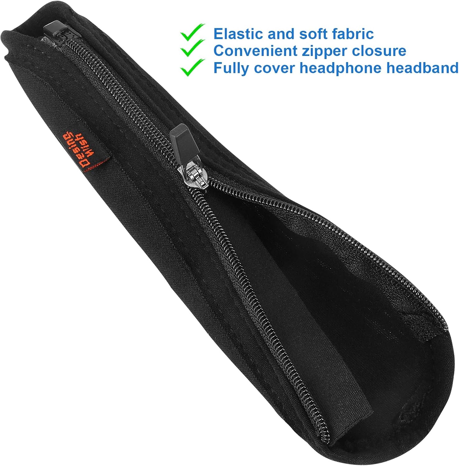 Desing Wish Headphone Cover for Apple AirPods Max, Soft Sports Fabric Replacement Headband Cushion Pad Cover Compatible with Apple AirPods Max Headphone Protector - Black - Image 6