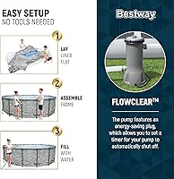 Vista 4 de Bestway Steel Pro MAX - Piscina sobre el suelo de 14 pies x 48 pulgadas, juego de piscina para exteriores con estructura de metal redondo con bomba