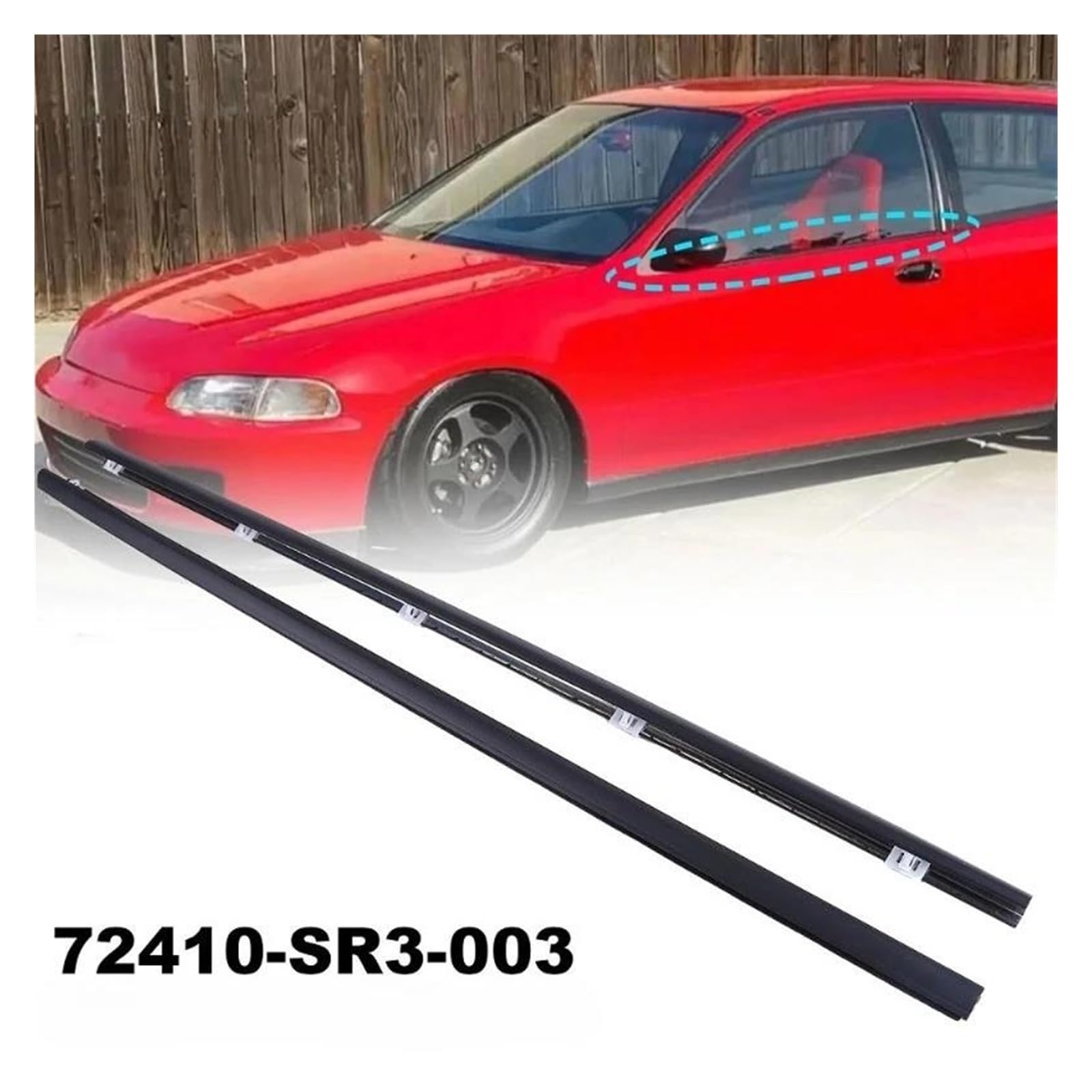 Guarnizione Guarnizione In Gomma Impermeabile Per Finestrini Auto Per Civic 1991-1995 72410-SR3-003 Modanatura Protettiva Per Portiera Guarnizione In Gomma