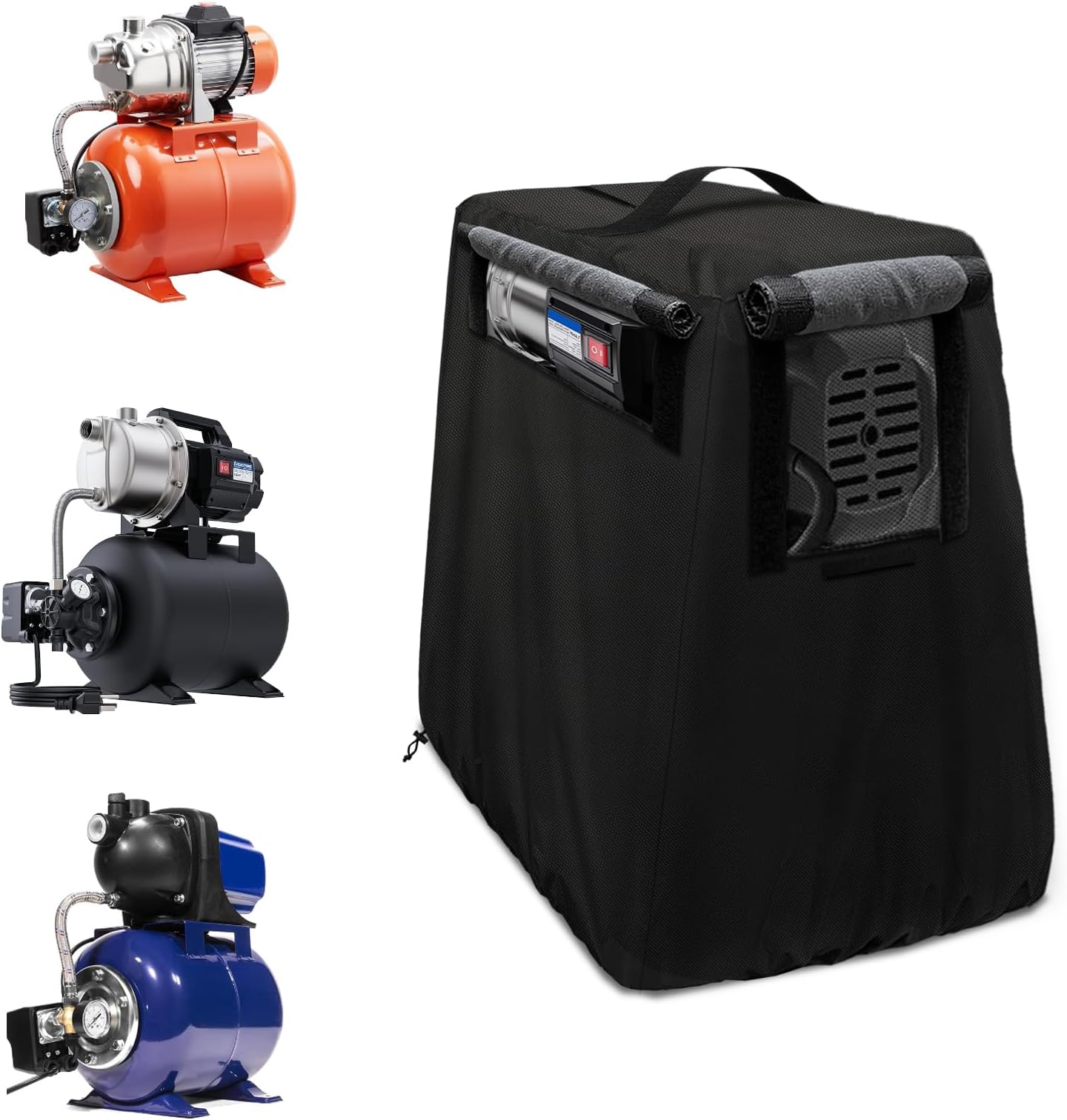 Rileytee Shallow Well Pump Cover for Automatic Water Booster Jet Pump,Outdoor 600D Heavy Duty Waterproof Anti-UV Shallow Jet Water Well Pump Cover