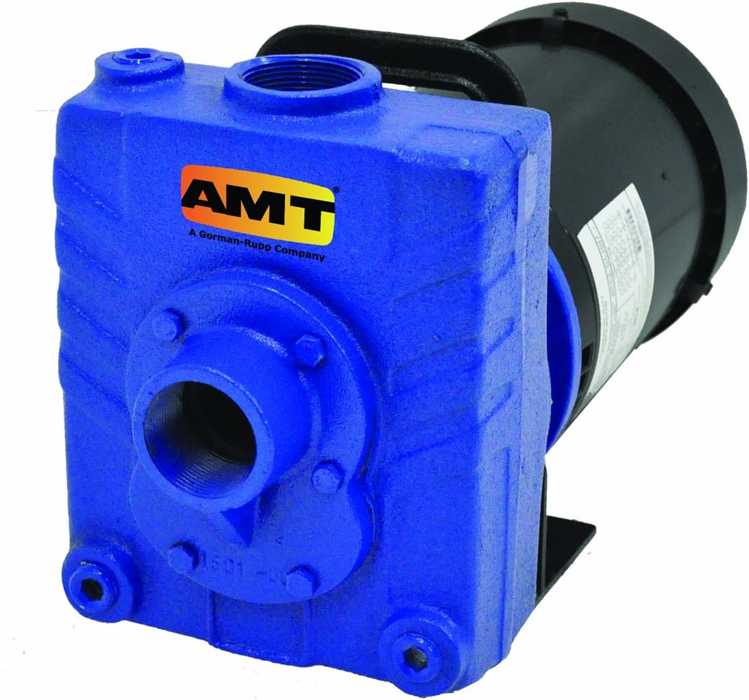 AMT Pump 2828-95 Self-Priming Centrifugal Pump, Cast Iron, 2 HP, 1 Phase, 115/230V, Curve D, 1-1/2" NPT Female Suction & Discharge Ports