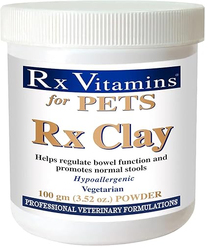 Rx Vitamins Rx - Polvo de arcilla para mascotas antigases y antidiarrea para perros y gatos salud digestiva de mascotas y soporte para heces