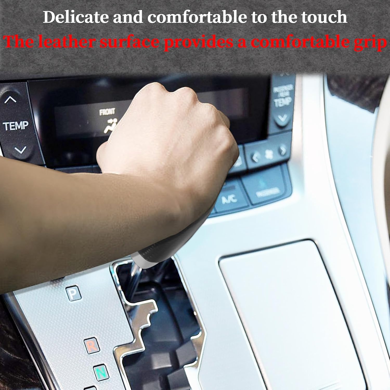 Carbon Fiber Gear Shift Knob Cover Compatible with Toyota Sienna Crown Alphard Vellfire Previa Estima Fortuner Lexus ES240 IS200 IS250 IS300 LS430 GS300 Shift Lever Knob Head Black