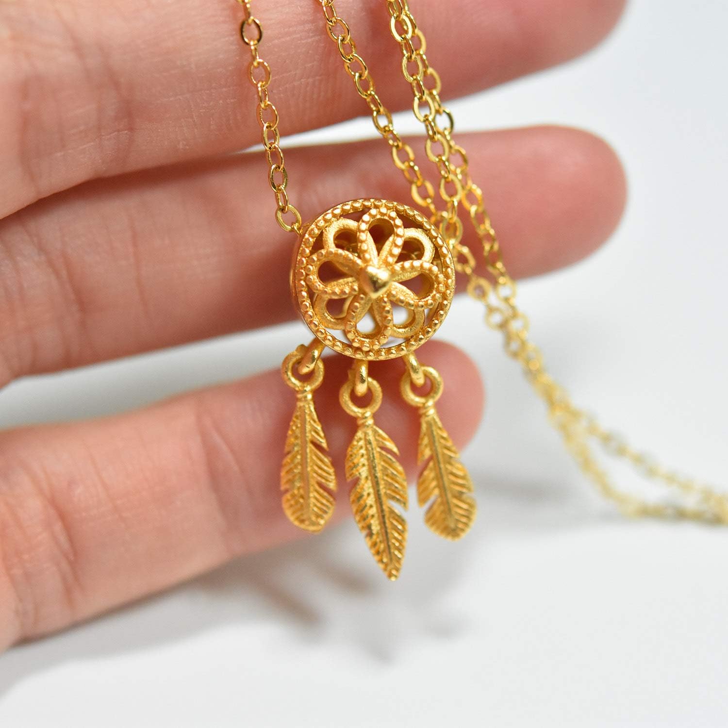 Gold-plated Dream Catcher Charm 925 Sterling Silver Pendant,Jewelry Beads Gifts for Women Bracelet&Necklace - Image 5