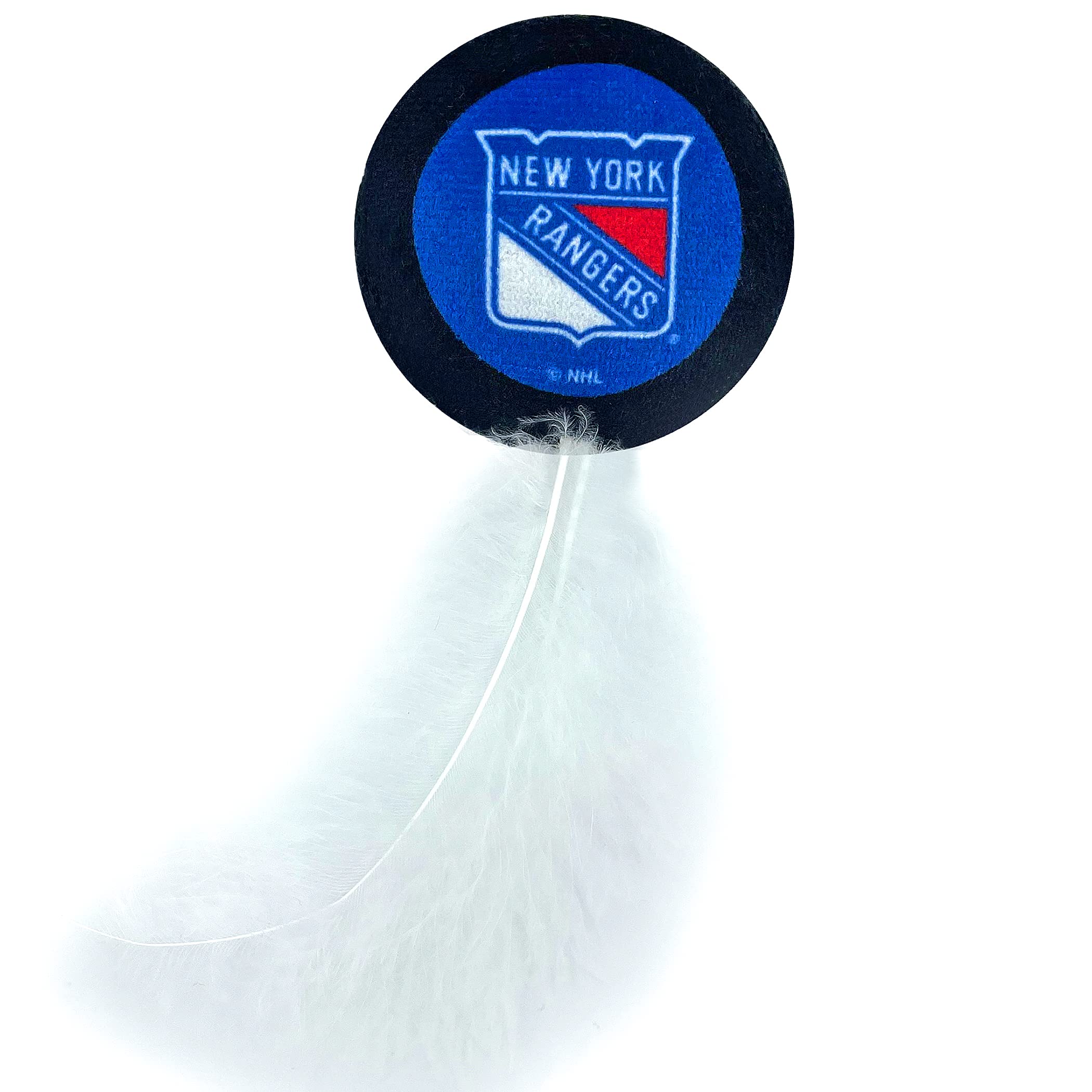 NHL NEW YORK RANGERS Plush Cat Toys Set: Jersey, Hockey Puck & #1 Fan, Filled with Fresh Catnip