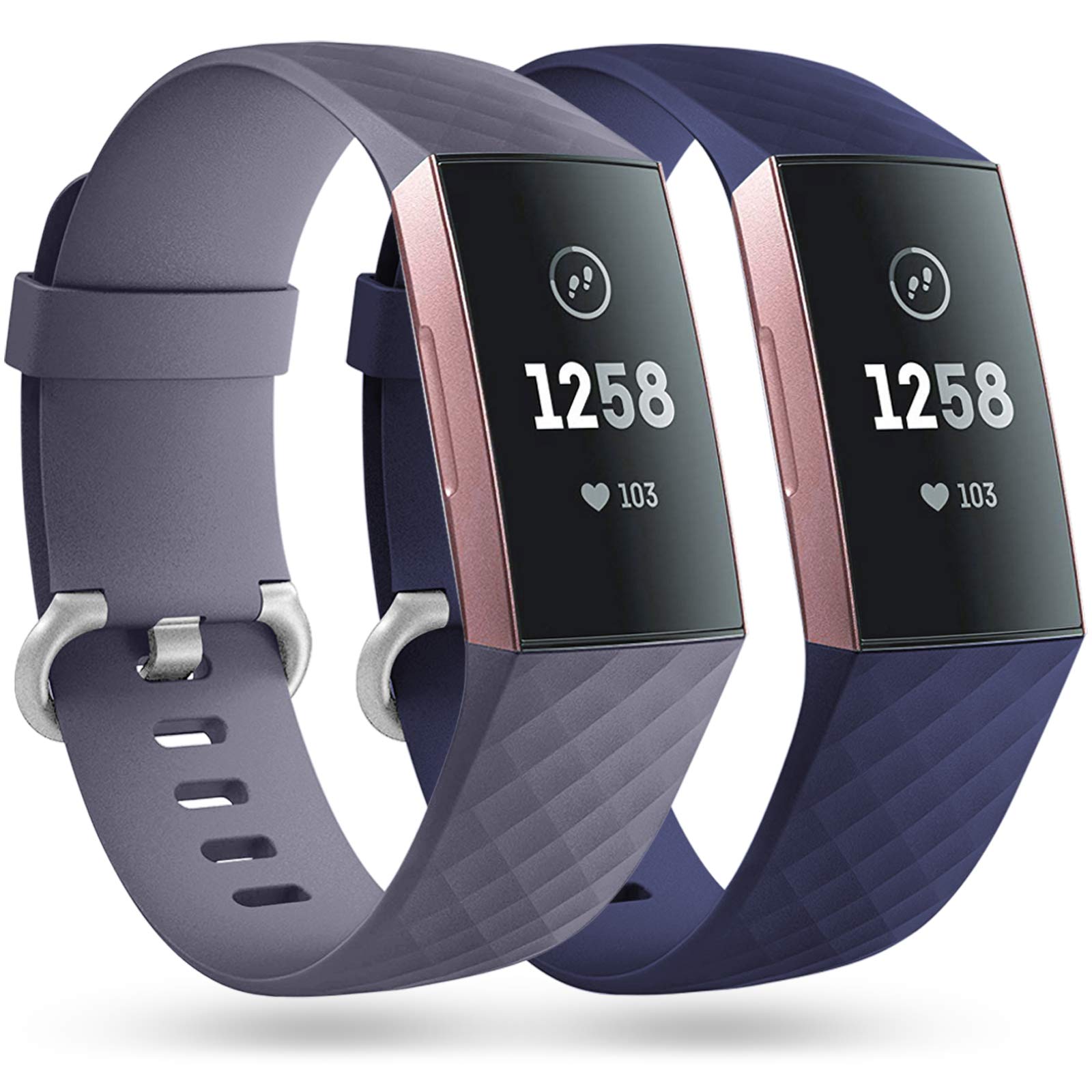 Faliogo 2 Pack Replacement Bands Compatible with Fitbit Charge 3 Bracelet/Fitbit Charge 4 Bracelet
