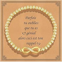 Gamtic Women's Lucky Charm Bracelet – Elegant 4-Leaf Clover Tree of Life Infinity Beads 14K Gold Plated Cubic Zirconia Jewellery Trendy Original Gift Teenager Girl Birthday Gift