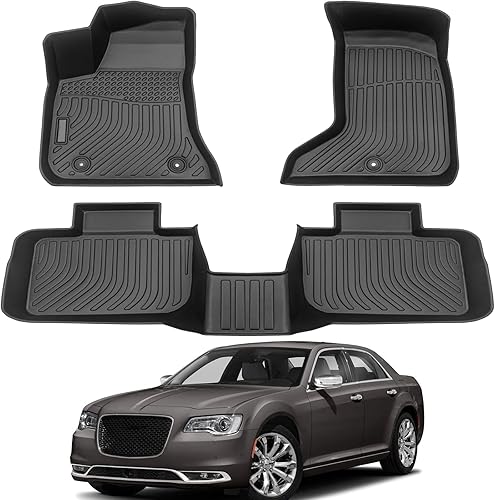 Alfombrillas de goma para todo tipo de clima, compatibles con asientos de banco Ford Explorer 2011-2014 (sin asiento de cubo), el juego completo