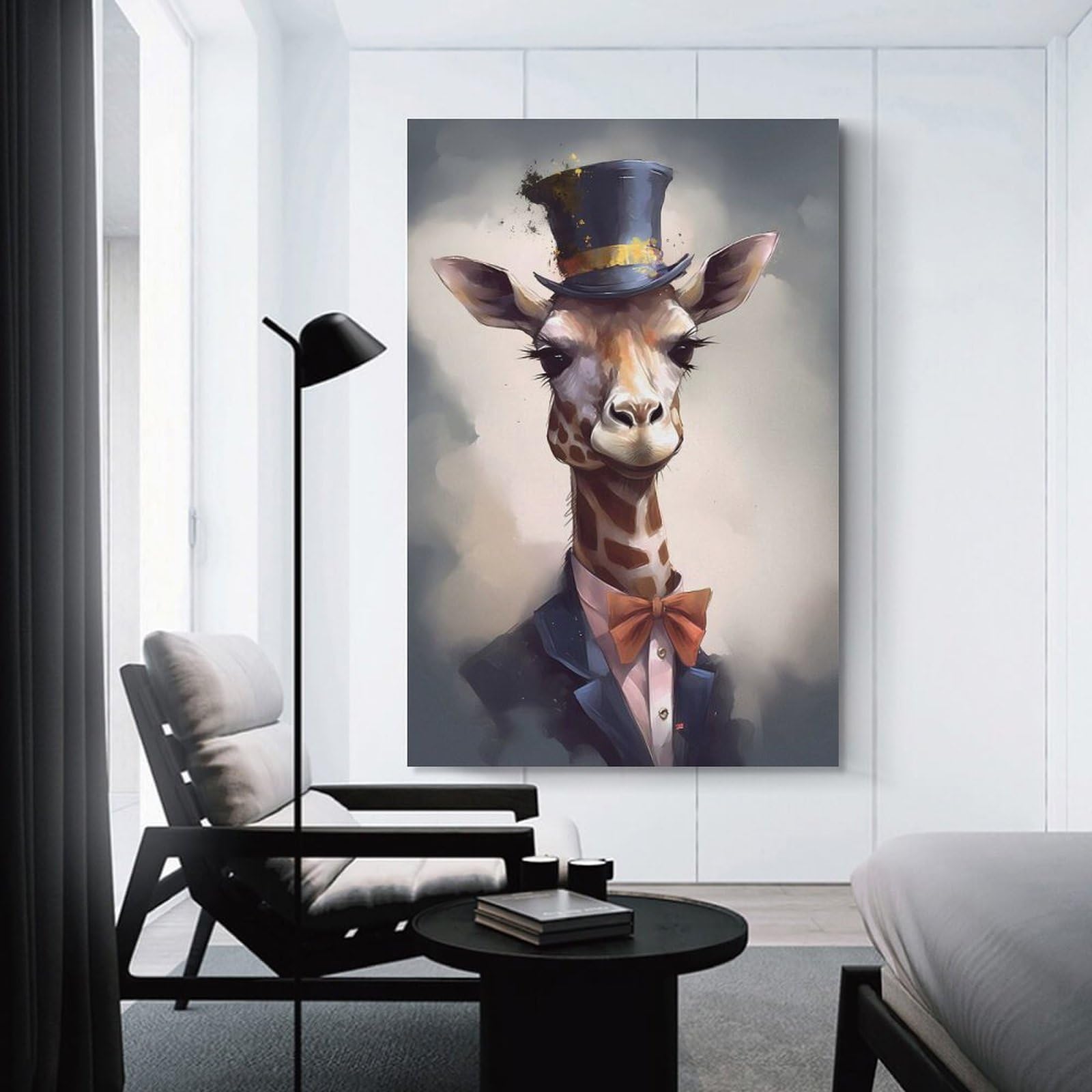 Junmoney Decorative Canvas Print Giraffe Enchanted Isle, 08x12inch(20x30cm), for New Homes, Bedrooms Or Workspaces, Thoughtful Wall Decor for Art Lovers
