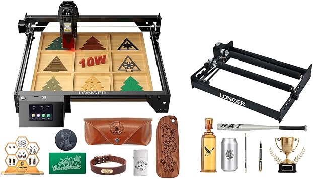 Longer RAY5 10000mW Laser Engraver & LONGER Rotary Roller