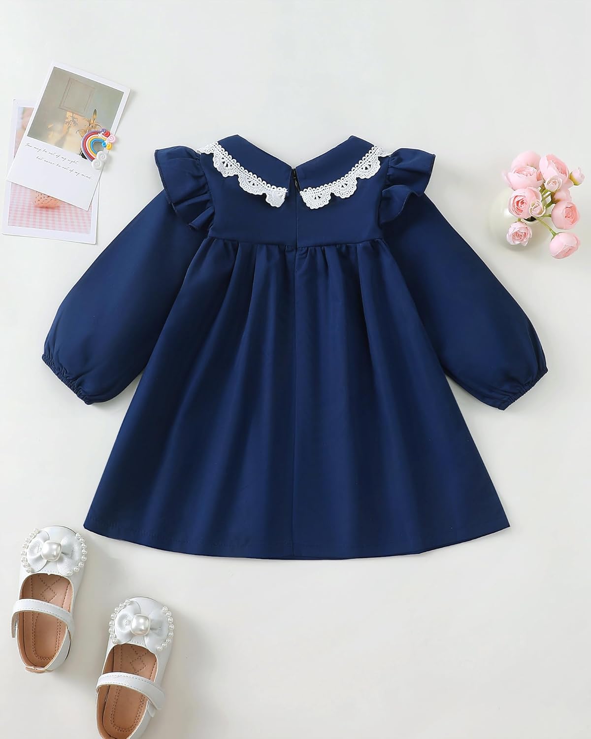 Kucnuzki Baby Girl Clothes Ruffle Long Sleeve Casual Plaid Dress Fall Winter Toddler Girls Dresses Cute Kids Clothes - Image 4